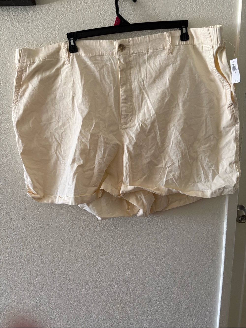 Old Navy Light Cream High-Waist Cotton Bermuda Shorts